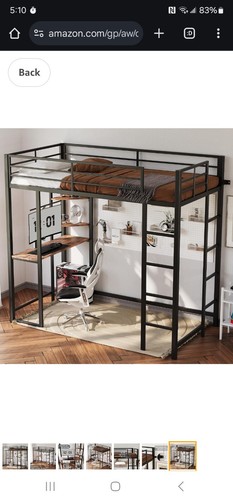 Loft bed twin adult bunk - loft,