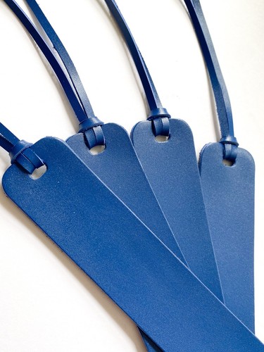 Leather bookmark royal - bookmark, blue