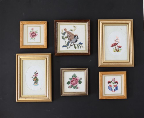 Vintage embroidery framed wall - vintage,