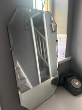 Vintage Antique Rectangular Bevelled Edged Mirror  Chain retro art deco Style