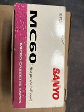 9x Sanyo MC60 Micro Cassette Tapes 1 Hour Per Side ( Half Speed)