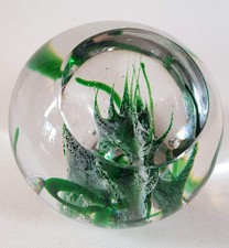 Kosta Boda Vicke Lindstrand Signed Seaweed Studio Cased Art Glass Paperweight