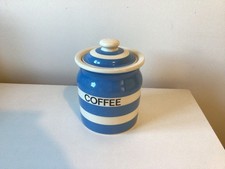 T G Green Cornishware Coffee Jar VGC