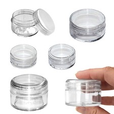 3g 5g 10g Empty Round Plastic Cosmetic Small Container Pot Jar Clear Screw Lid
