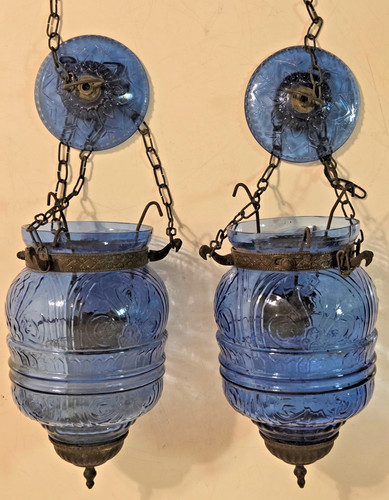 Vintage antique blue glass - vintage/antique,
