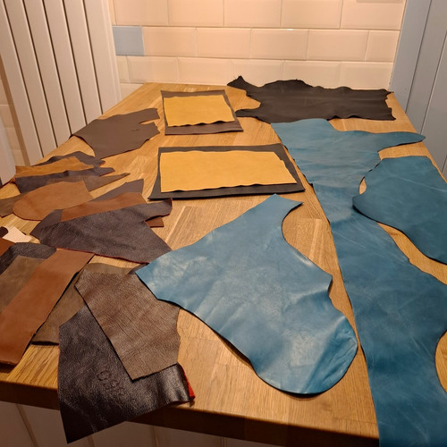 Cow leather remnants offcuts - cow,
