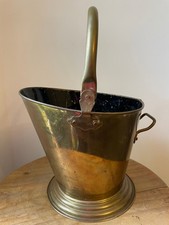 Vintage Brass Coal Scuttle traditional shape coal bucket 1.3 kilo 27 cm tall