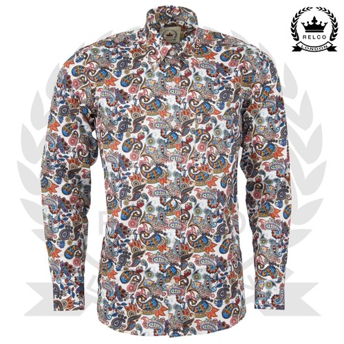 Relco mens paisley shirt long - mens,
