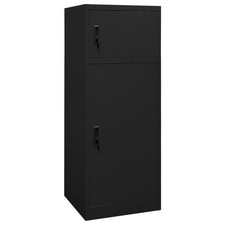 Saddle Cabinet Black Steel 53x53x140 cm Lockable Tack Locker Durable Heavy-Duty