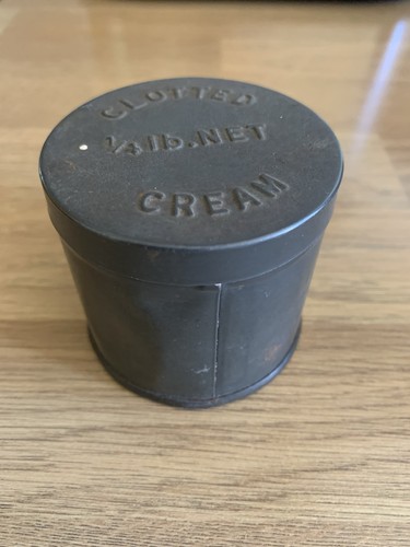 Vintage clotted cream tin - cream,