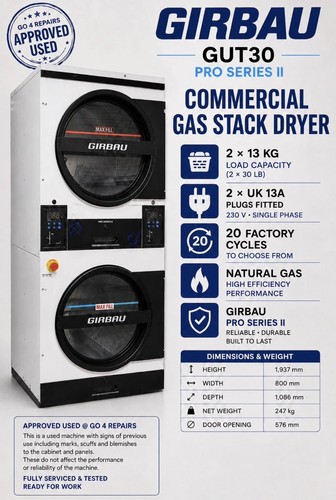 Girbau gas stacked commercial - gas,