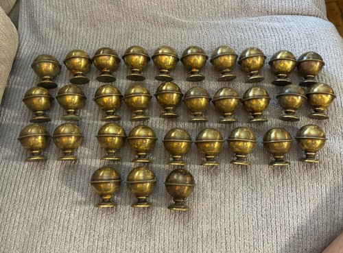 Antique brass ball finials - ball,