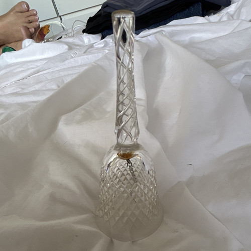 Cut glass clear hand - cut, bell
