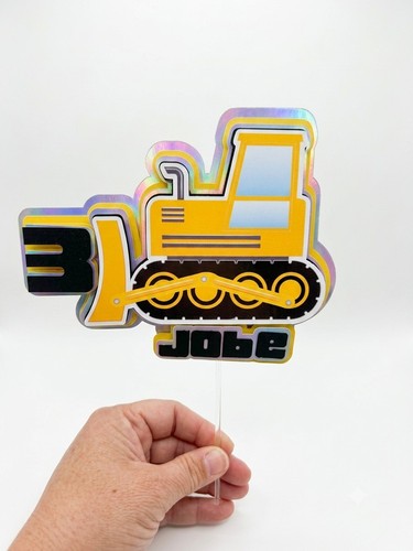 Personalised digger cake - digger,