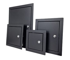 Black Access Panel with Lock Key Metal Inspection Hatch Service Point Door Flap