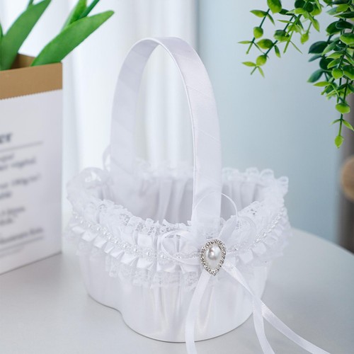 Flower girl basket - girl, satin