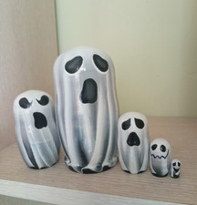 Halloween Nestig Dolls Toy for Kids Gifts Hand painted Wooden Dolls Set of 5 pcs