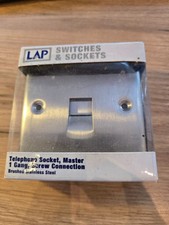 LAP Telephone Socket Master 1 Gang Connection - Brushed Stainless