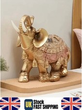 Large Gold Elephant Statue Ornate Feng Shui Ornament Luxury Home Decor Gift