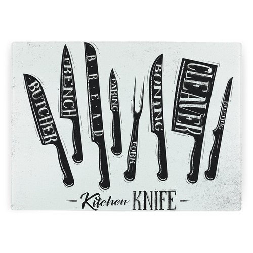 Kitchen knives glass worktop - glass,