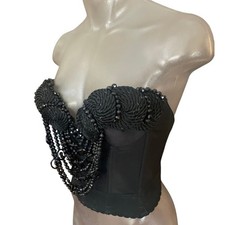 Vintage 70s Black Beaded
