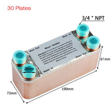 20/30/40 Plates Heat Exchanger Wort Chiller, Stainless Steel Counterflow Chiller