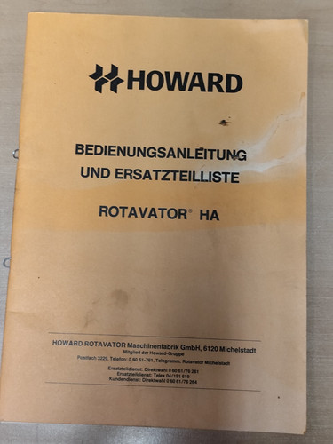 Howard rotavator manual - rotavator, +