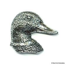 Duck Head Silver Pewter Brooch