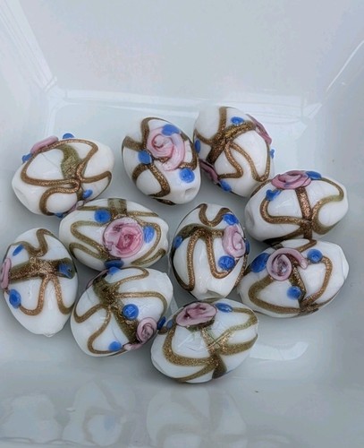 Lampwork wedding cake oval - lampwork,