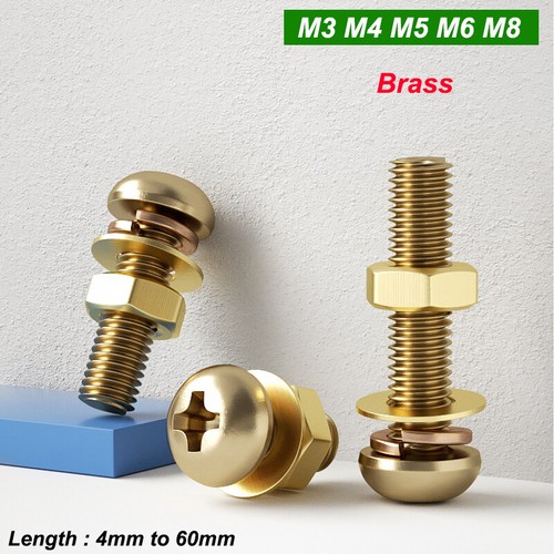 Brass pan head screws - head, &