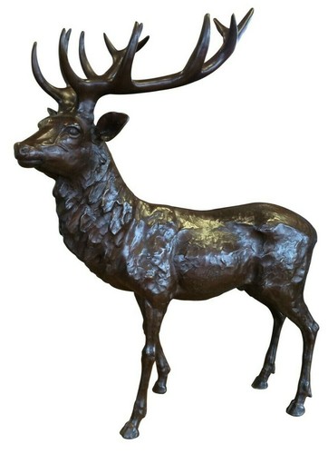 Bronze stag sculpture real - bronze,