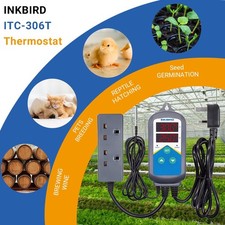Inkbird Digital Only Heat Temp Controller Thermostat C/F Sensor timer 220V AC UK