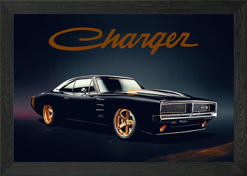 Dodge charger 1969 framed - charger, wall