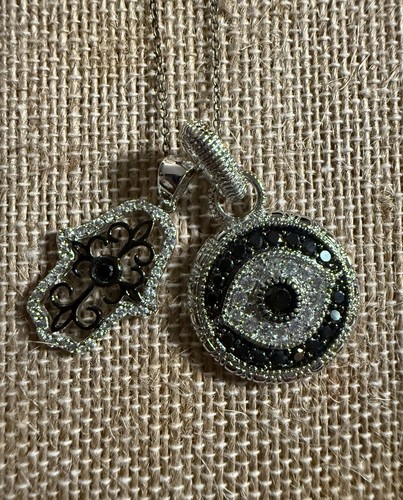 Hamsa evil eye black crystal - evil,