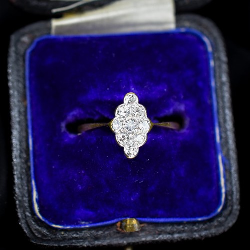 Antique diamond navette 18ct - diamond,