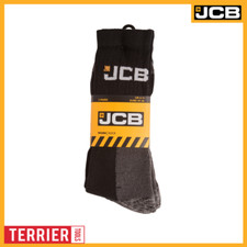 JCB - Men's Black Work Socks - High Protection | 3 Pairs | U.K. Size 6-11