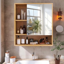 Bamboo Bathroom Mirror Cabinet
