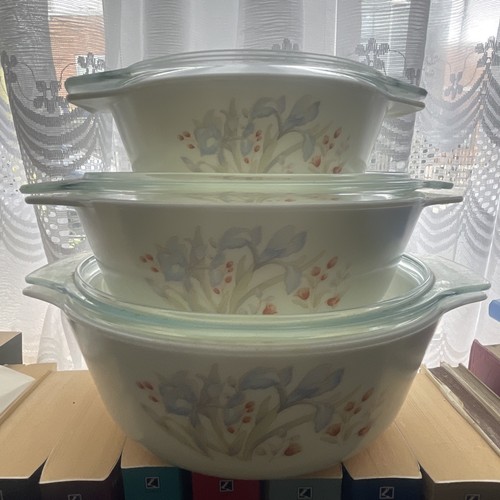 Vintage pyrex blue iris - vintage,