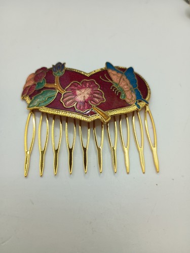 Vintage cloisonne enamel hair - enamel,