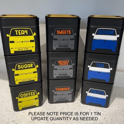 Camper storage tin jar - storage,