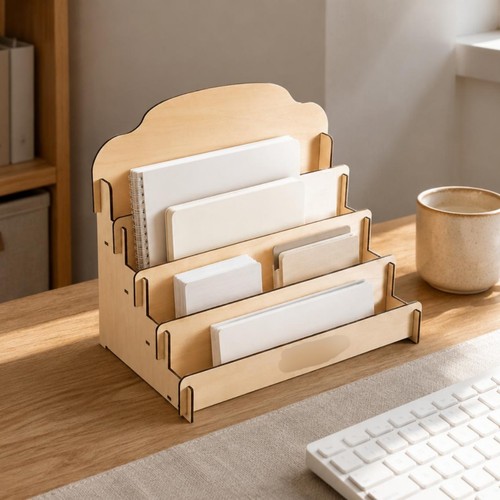 Wooden greeting card display - greeting,
