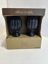 Allen & Roth Espresso Wood Finials Cone Shape Set Of 2