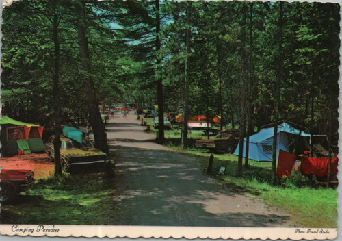 Vintage postcard camping - vintage,