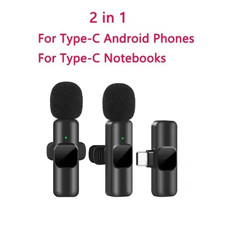 Wireless Lavalier Microphone Audio Video Recording Mini Mic For iPhone Android