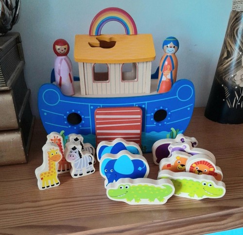 Noah ark wooden - playset, with