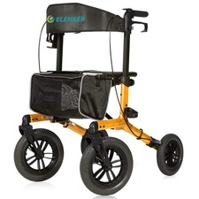 12” Deluxe ELENKER Rollator Walker Upright Stand Up Medical Aid Rolling Mobility