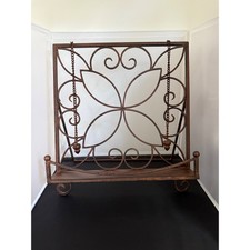 Ornate Metal Cookbook Stand Rustic Brown Kitchen Decor Display recipe Holder