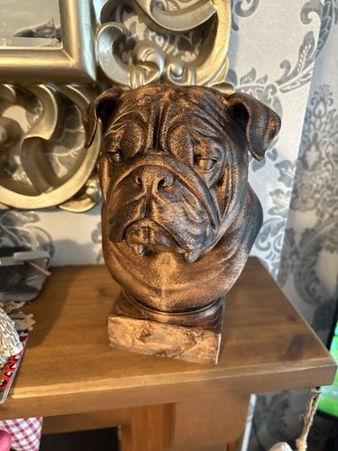 English bulldog bust statue - english,