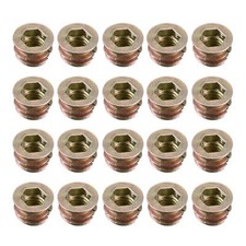 50pcs Threaded Insert Nuts Zinc Alloy Hex Socket M6 Internal Threads 8mm Length