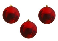 Extra LARGE Red Baubles 20cm Giant Red Christmas Tree XXL Decorations x 3